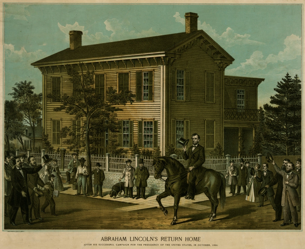 Abraham Lincoln's Return Home Poster Print showing Lincoln's return to Springfield.