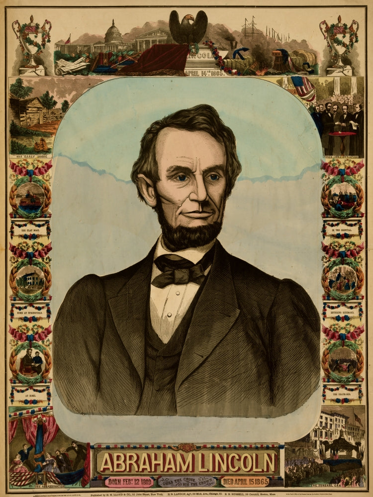 Abraham Lincoln Portrait Poster Print showcasing a classic image of the American leader