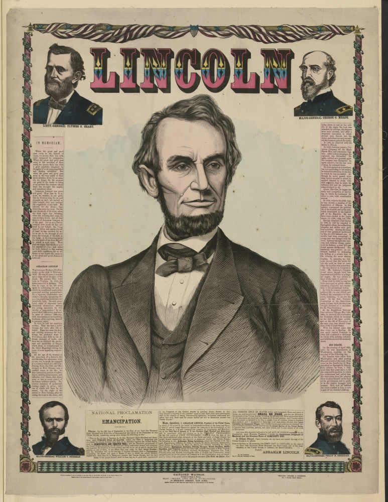 Abraham Lincoln Portrait Poster Print showcasing a historic figure