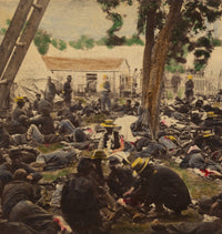 Tending Wounded at Antietam Poster Print capturing Civil War heroism.