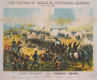 The Battle of Shiloh Poster Print depicting the historic battle scene.