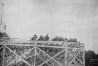 Coney Island Roller Coaster Ride Poster Print showcasing colorful amusement park excitement