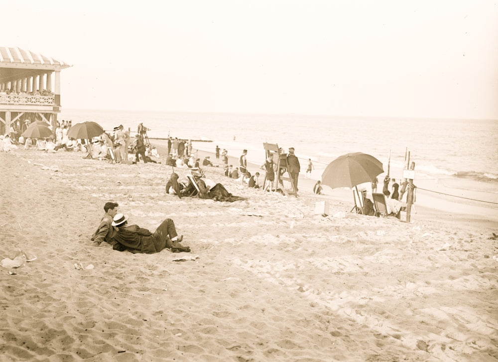 The Beach at Asbury Park Poster Print featuring serene coastal landscape.