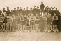 Swimmer at Coney Island with Trophy Poster Print showcasing summer nostalgia