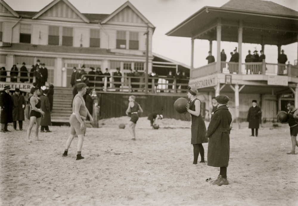 Coney Island Volleyball Poster Print showcasing beach sports
