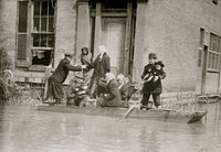 Rescue Work in Dayton Ohio Poster Print showing stranded victims being lifted to safety.