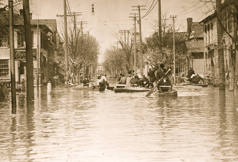Rescue Work in Dayton, Ohio Poster Print showcasing dedication of rescue workers.