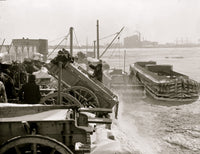 Dumping Snow into the River After a Blizzard Poster Print