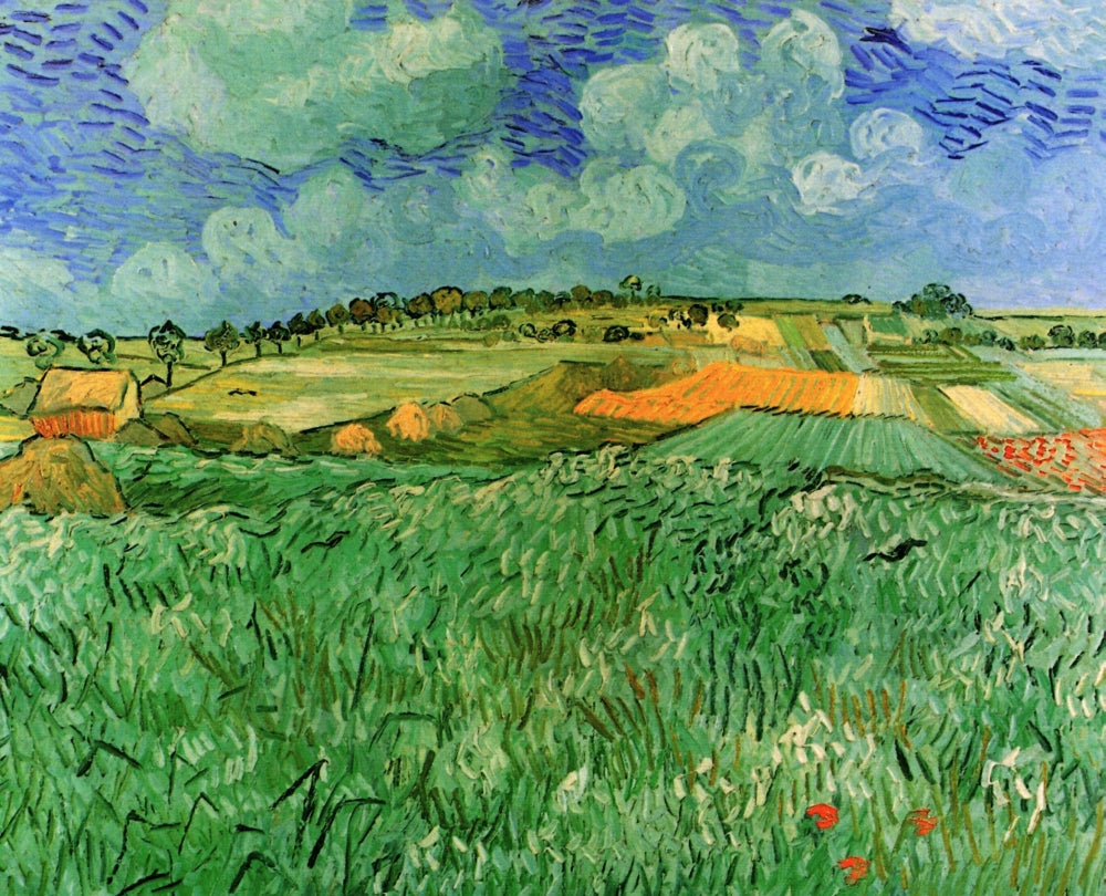 The Green Vineyard Poster Print showcasing vibrant landscape art