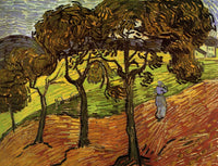 Landscape with Trees and Figures Poster Print on premium paper.