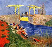 Langlois Bridge at Arles with Women Washing Poster Print
