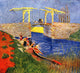 Langlois Bridge at Arles with Women Washing Poster Print