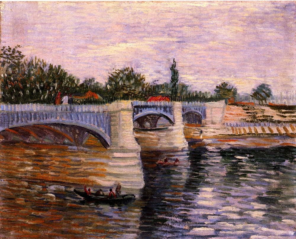 Seine with Pont del Grande Jette Poster Print showcasing serene river scenery.