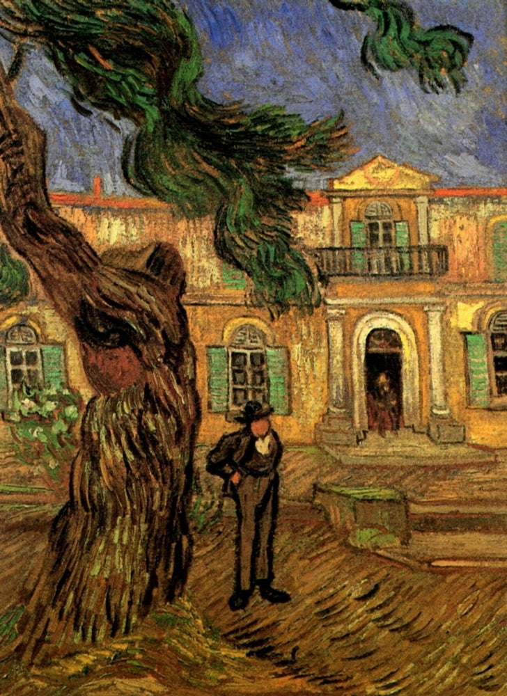 Pine Trees with Figure in the Garden of Saint-Paul Hospital Poster Print