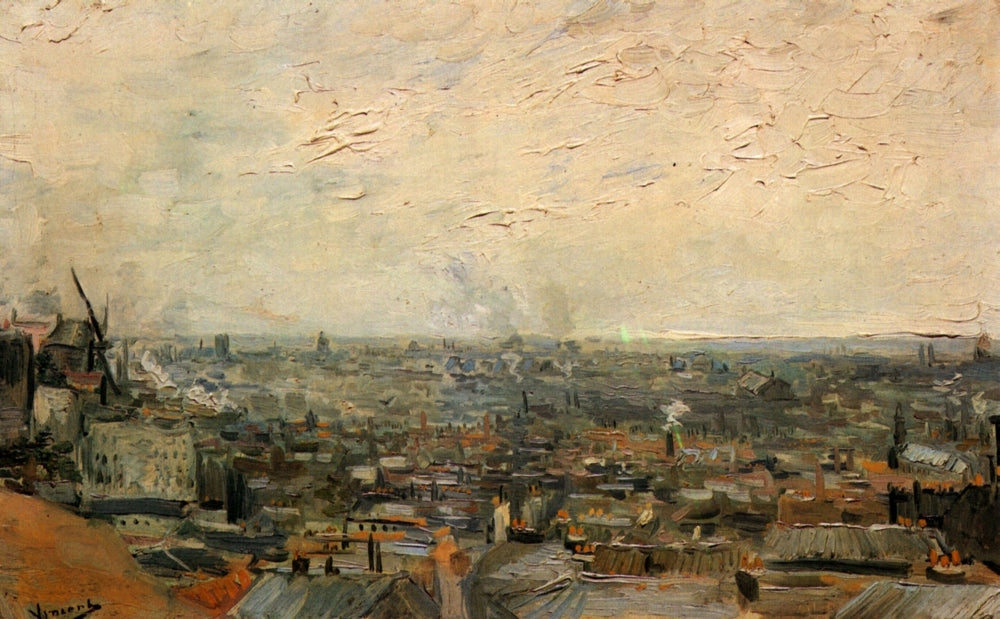 View of Paris from Montmartre Poster Print showcasing vibrant skyline and landmarks