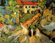 Village Street and Steps in Auvers with Two Figures Poster Print