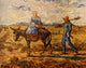 Morning Peasant Couple Going to Work Poster Print showcasing rural life.