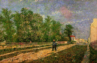 Outskirts of Paris Road with Peasant Shouldering a Spade Poster Print