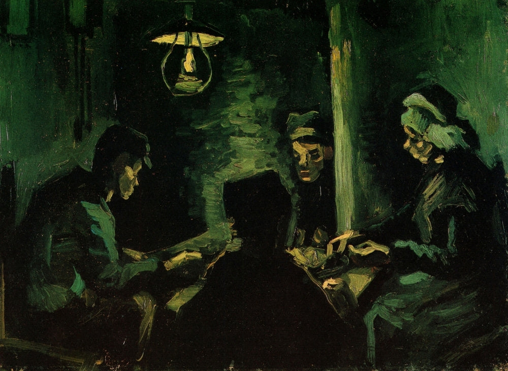 Study for The Potato Eaters Poster Print by Vincent van Gogh, showcasing peasant life.