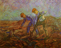Art print of Two Peasants Digging, showcasing rural life.