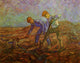 Art print of Two Peasants Digging, showcasing rural life.