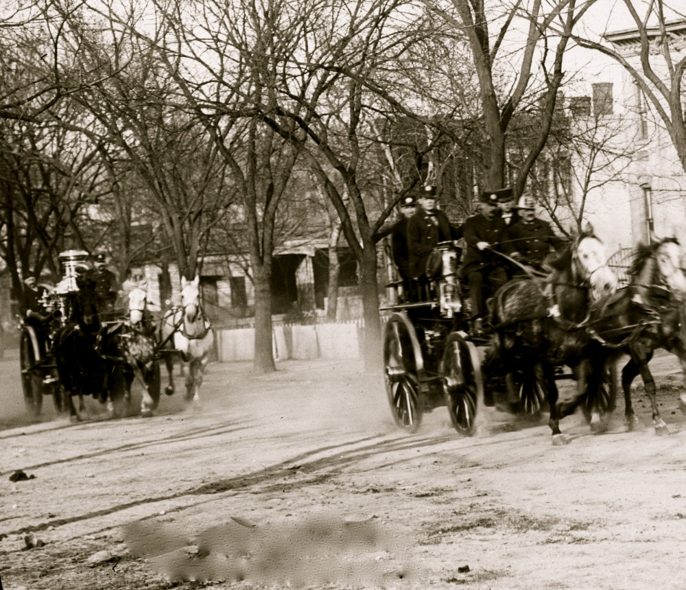 Baltimore Fire 1904 Poster Print featuring D.C. Fire Department action.
