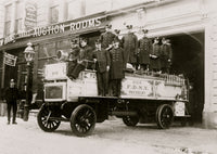 Firemen Posed on Fire Engine Poster Print featuring New York City.