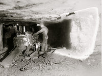 Miner operating mine machinery poster print