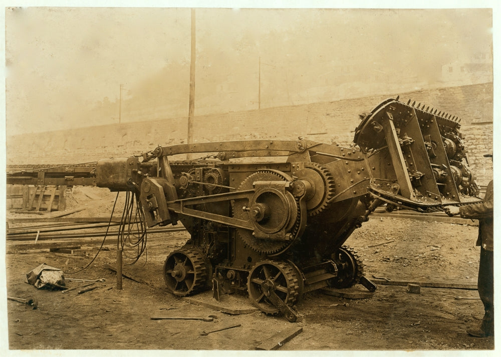 Coal mining machine poster print from Gary, West Virginia.