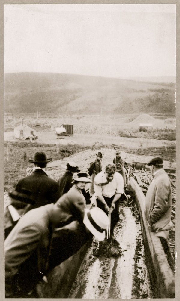 Gold Mining Poster Print featuring a scenic mining landscape