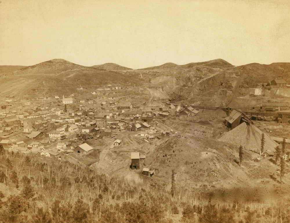 Lead City Mines and Mills Poster Print showcasing historic mining scene.