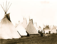 Indians and Tepees Poster Print showcasing Native American culture.