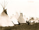 Indians and Tepees Poster Print showcasing Native American culture.