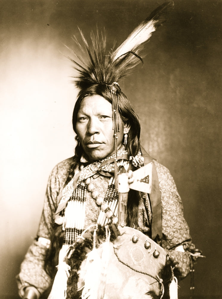 Runs Medicine Arapahoe Poster Print showcasing Native American culture.