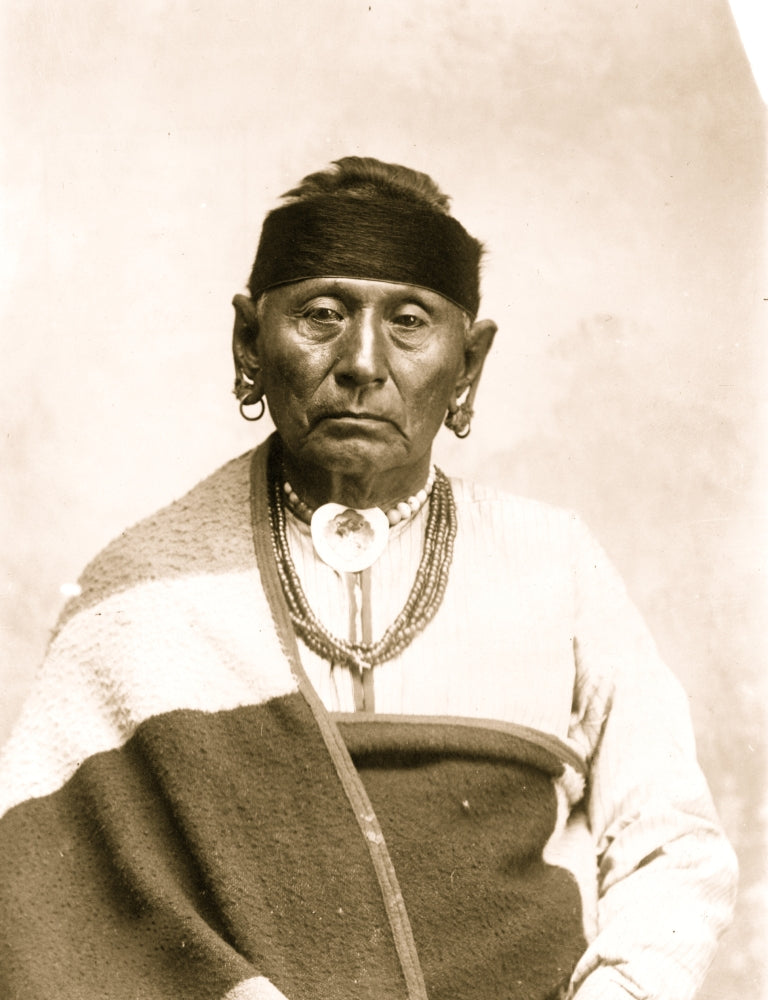 Bear Legs half-length portrait poster print featuring an Osage Indian.