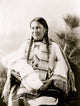 Mary Martin three-quarter length portrait print, Indian woman holding cradleboard.