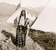 Chief Charlot full-length portrait poster print with tipis in background