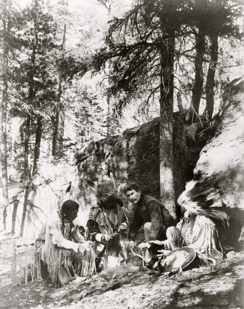 Ernest Thompson Seton Blackfeet Indians Fire Starting Poster Print