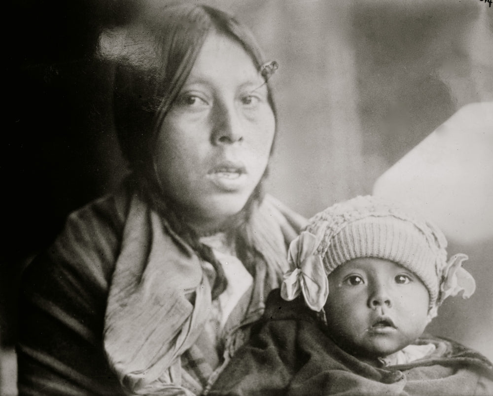 American Indian Woman with Child in Papoose Poster Print