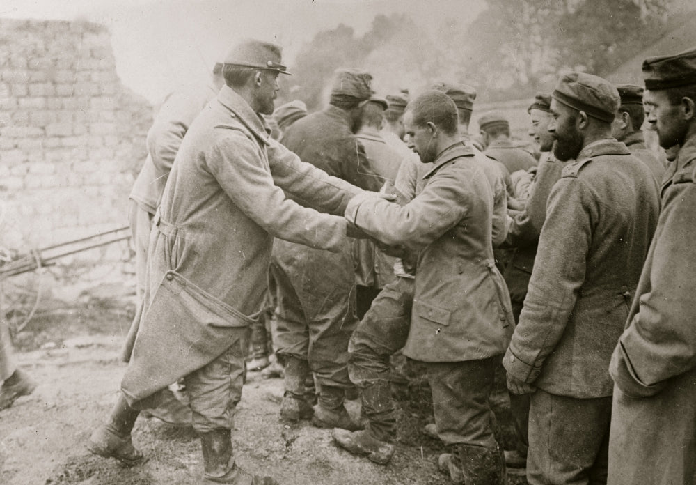 Bread to German Prisoners Champagne Poster Print showcasing historical imagery.