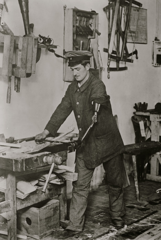Maimed German at Work Poster Print - Unique Art Piece