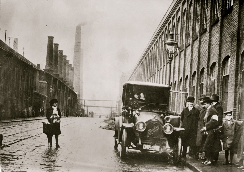 Entrance to Krupp's Poster Print showcasing elegant architecture.