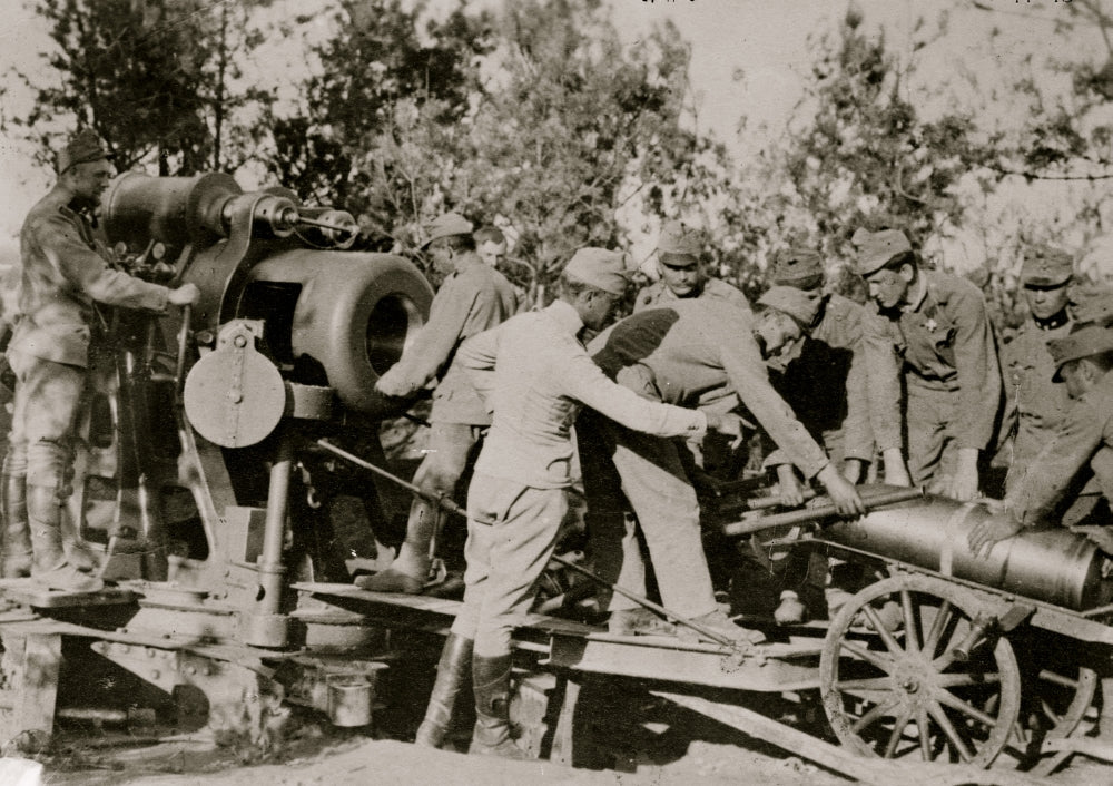 Austrians loading a 30.5 cm gun poster print