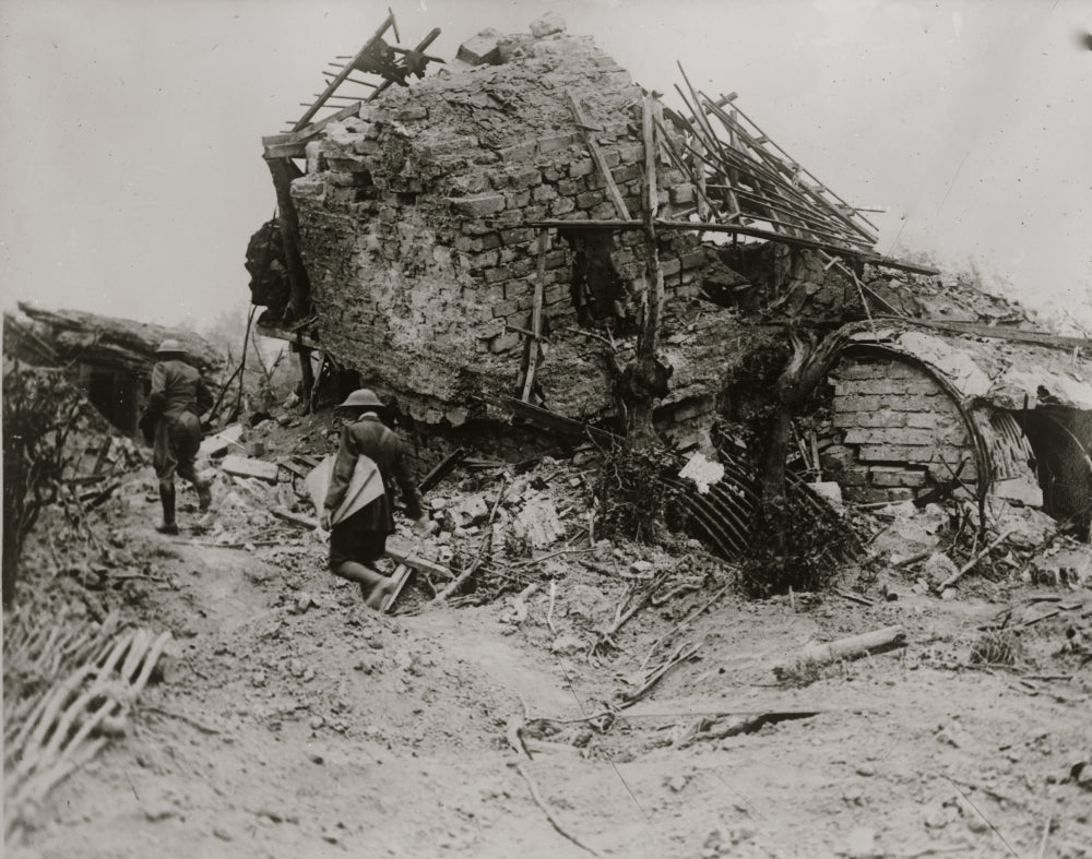 German Observation Post Destroyed Poster Print showcasing military history.