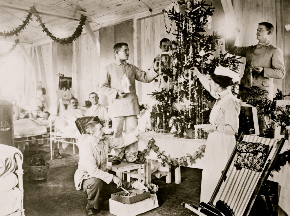Wounded German Soldiers at Christmas Poster Print