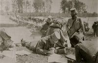 Austrian Staff Studying Maps Poster Print showcasing historical cartography.