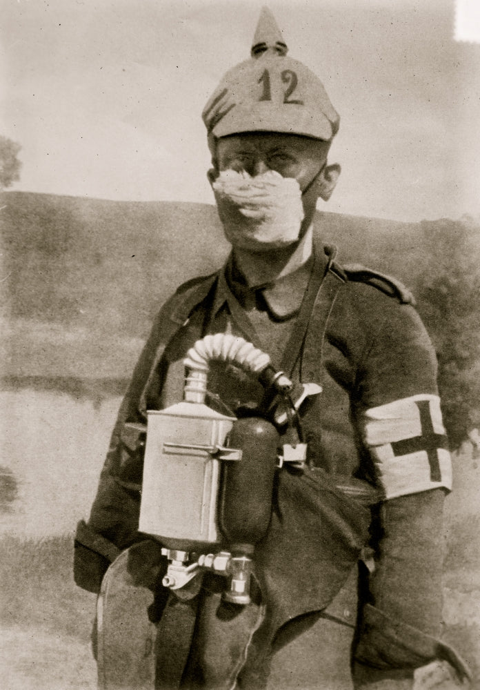 German Protection Against Gas Bombs Poster Print in various sizes.