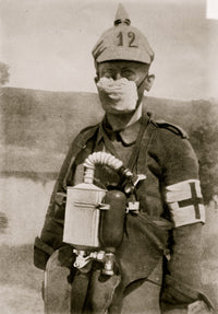 German Protection Against Gas Bombs Poster Print in various sizes.