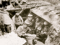 Quiet Moment in German Trenches Poster Print showcasing historical themes.