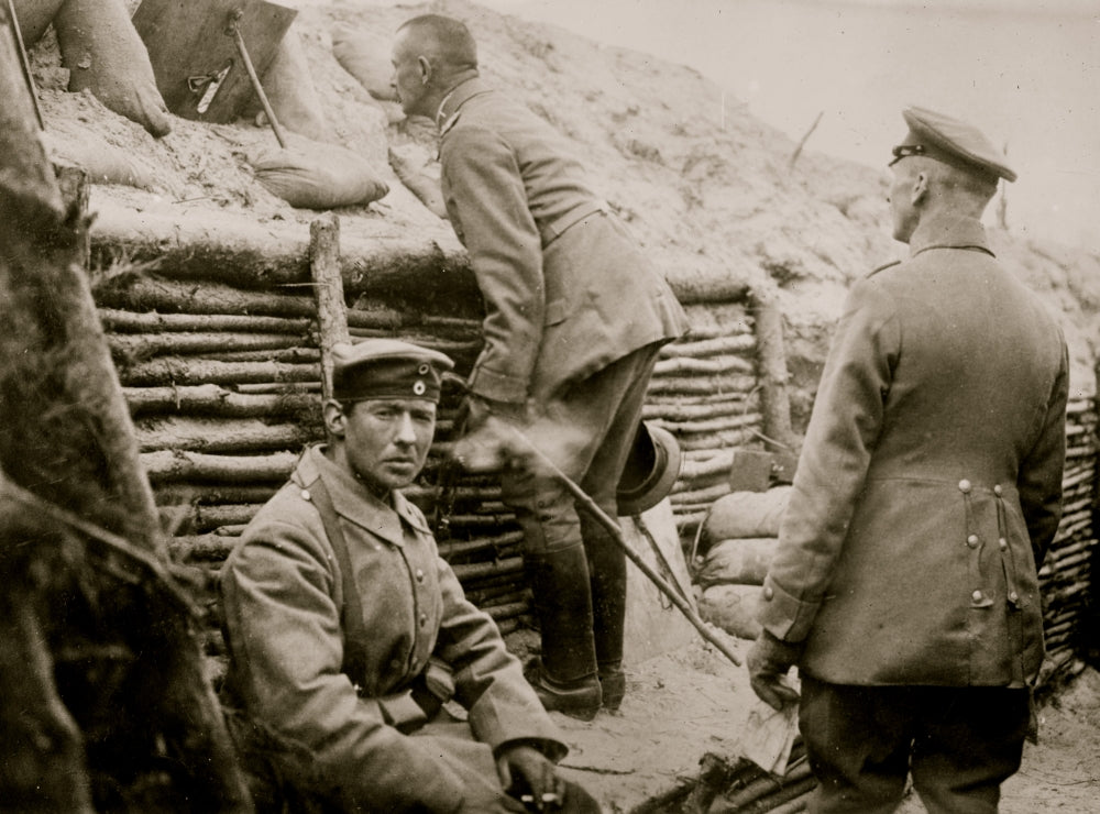 Observation from German Trenches Poster Print showcasing historical war themes.